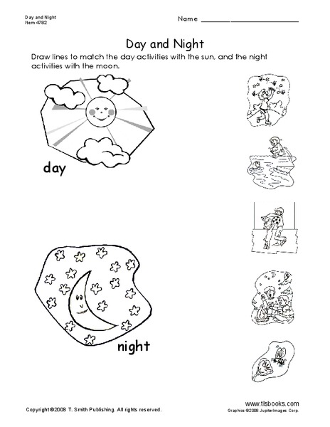 Day and Night Worksheet