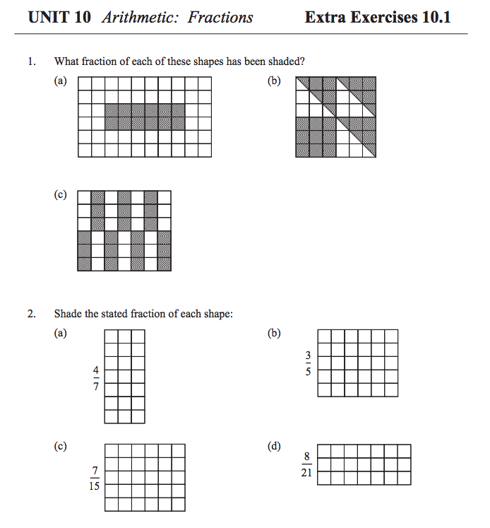 Arithmetic: Fractions Worksheet