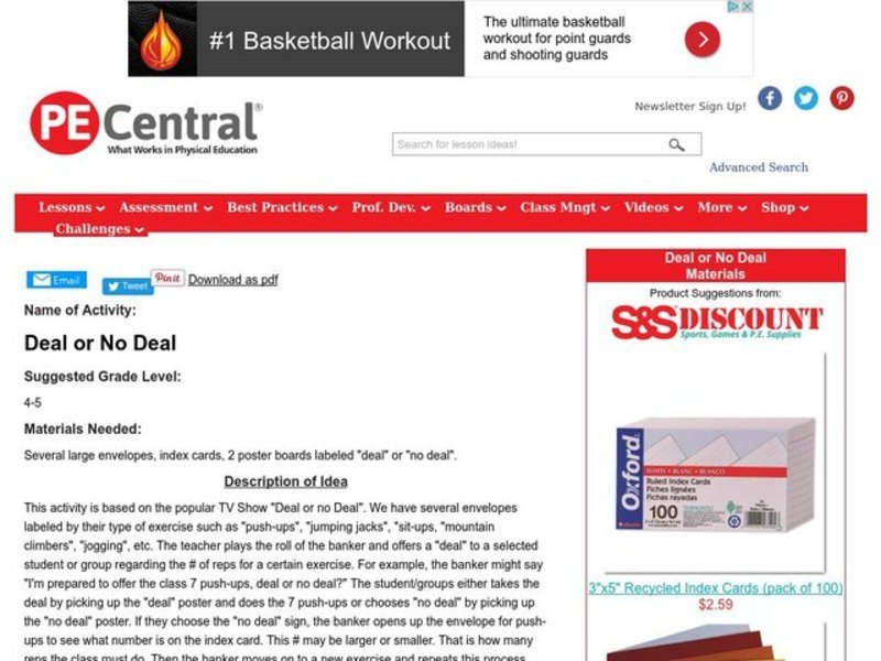 Deal or No Deal Lesson Plan