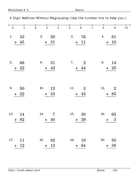 2 Digit Addition Worksheet