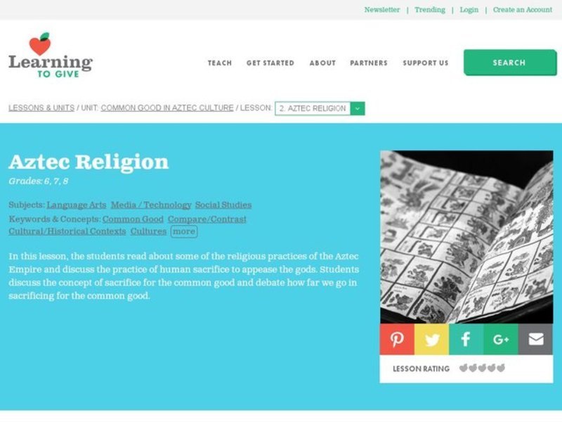 Common Good in Aztec Culture Lesson Plan