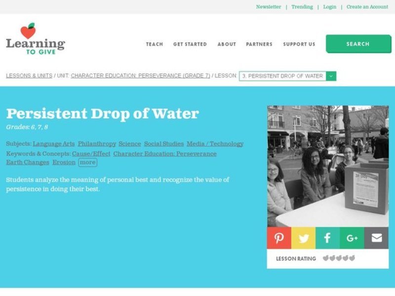 Persistent Drop of Water Lesson Plan