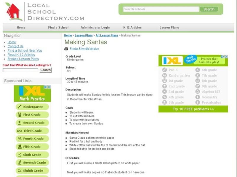 Making Santas Lesson Plan