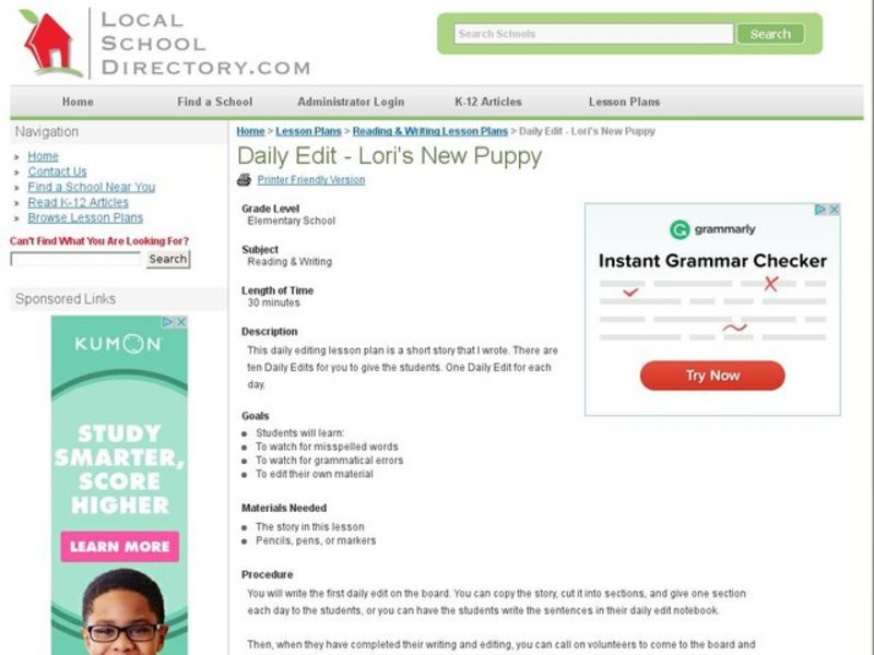 Daily Edit- Lori's New Puppy Lesson Plan