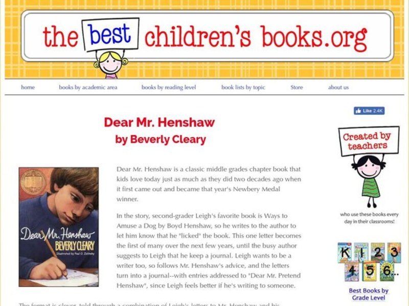 Dear Mr. Henshaw Lesson Plan