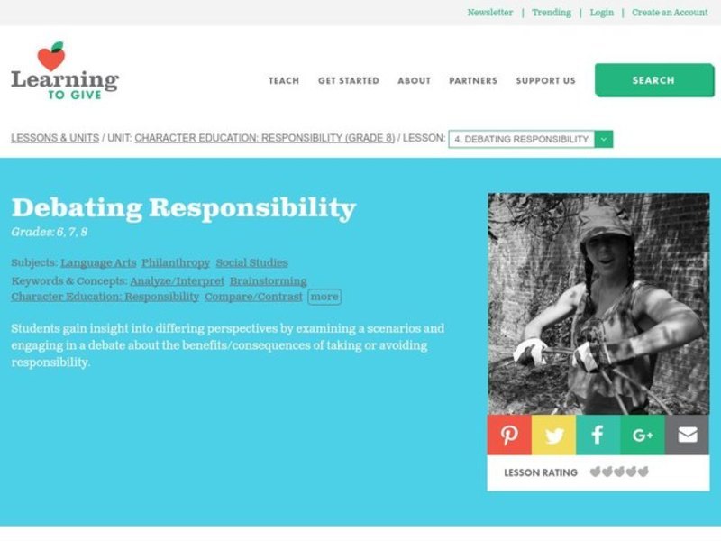 Debating Responsibility  Lesson Plan