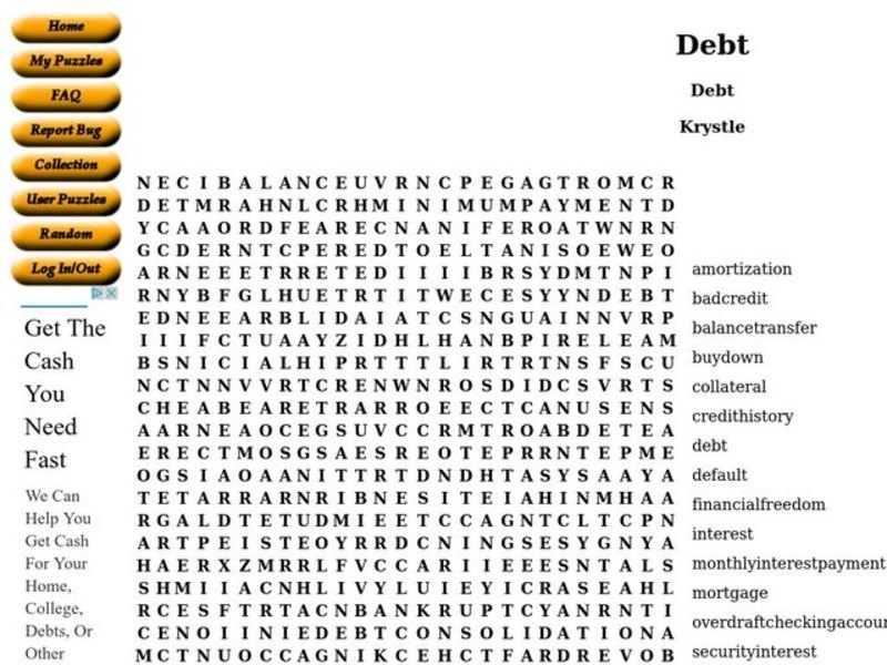 Debt Worksheet