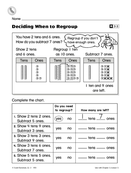 Deciding When to Regroup Worksheet