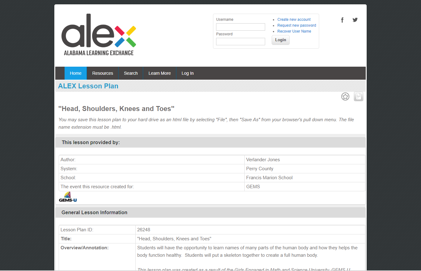 Heads, Shoulders, Knees, and Toes Lesson Plan