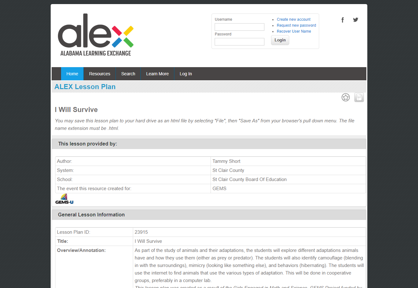 I Will Survive Lesson Plan