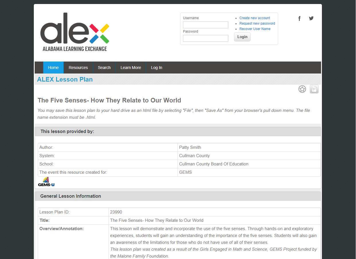 The Five Senses: How They Relate to our World Lesson Plan