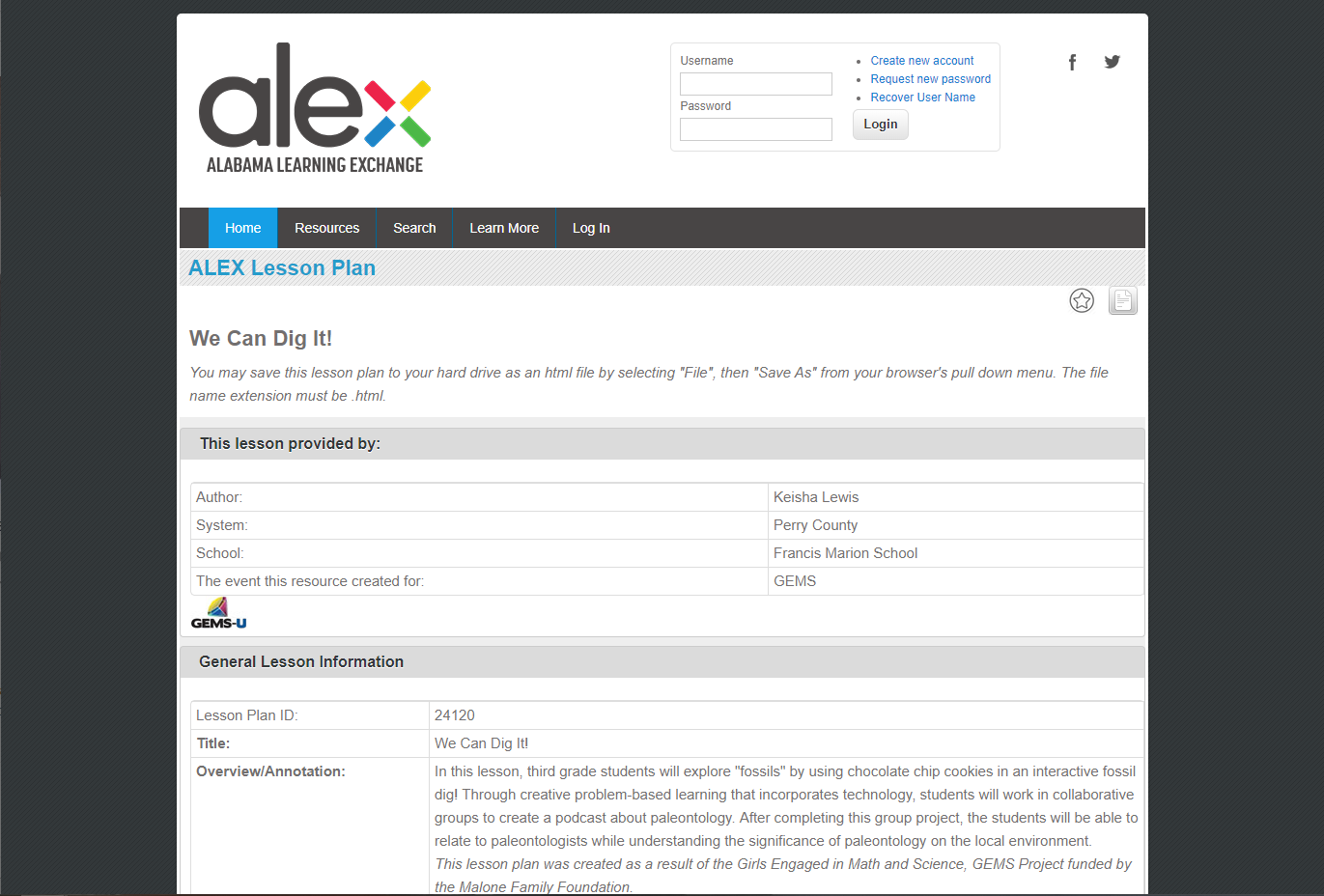 We Can Dig It! Lesson Plan