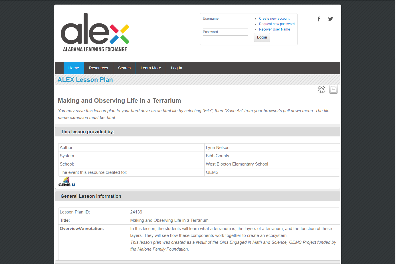 Making and Observing Life in a Terrarium Lesson Plan