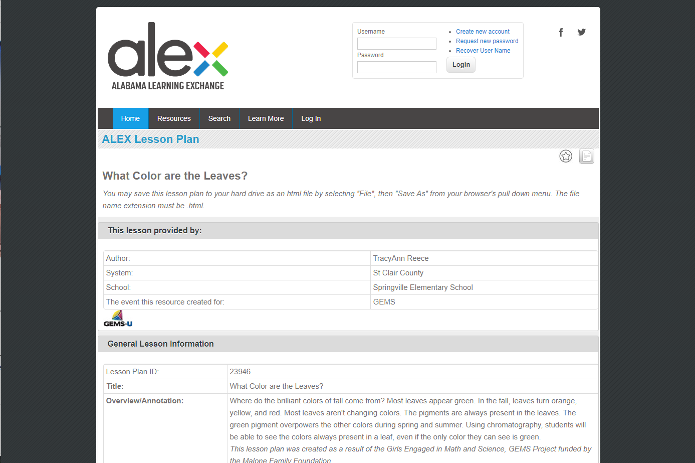 What Color Are The Leaves? Lesson Plan