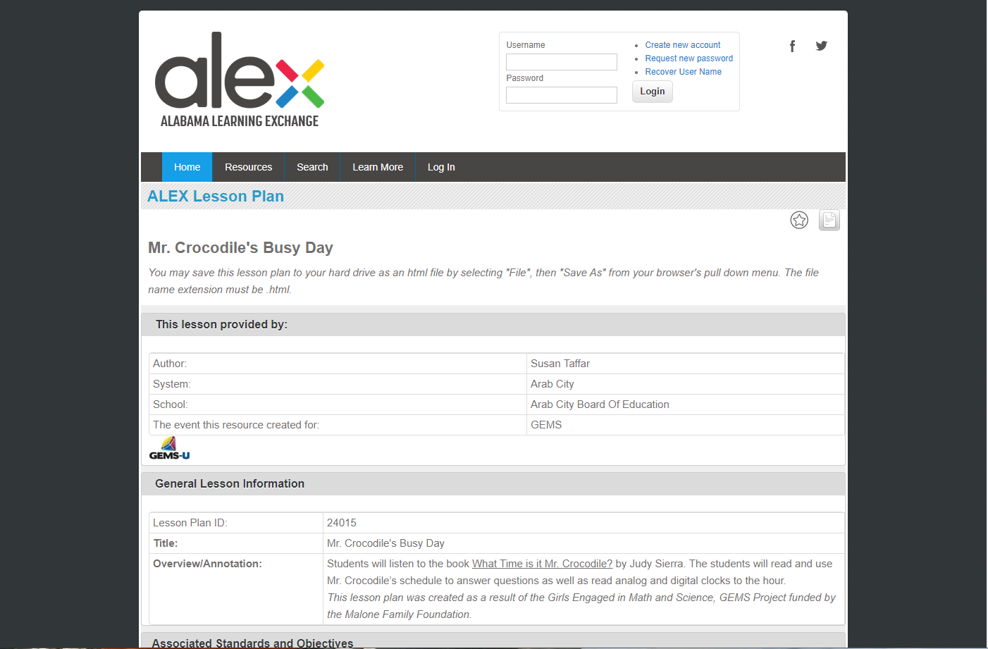 Mr. Crocodile's Busy Day Lesson Plan