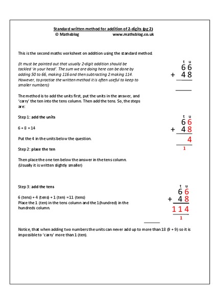 2 digit addition Worksheet