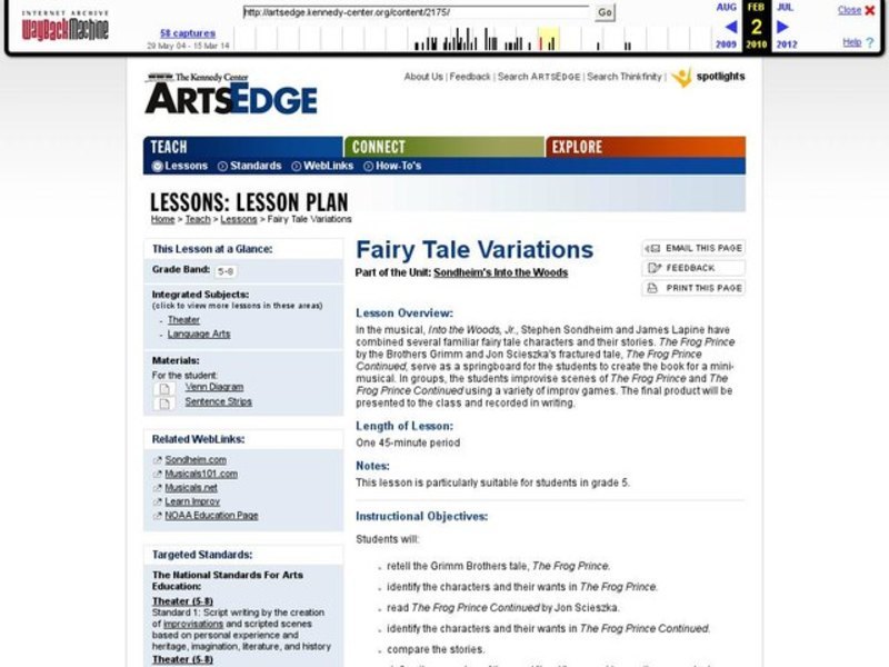 Fairy Tale Variations Lesson Plan