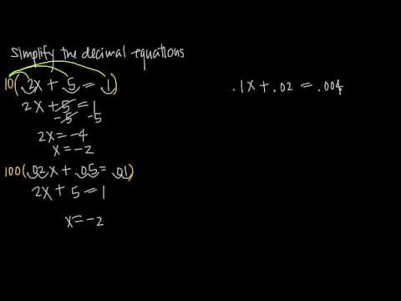 Decimal Equations Instructional Video
