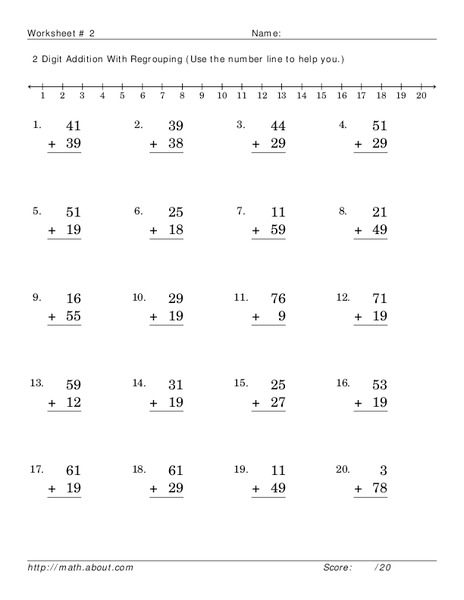 2 Digit Addition with Regrouping Lesson Plan