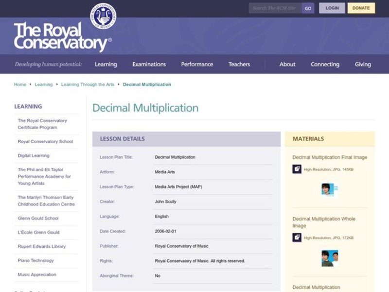 Decimal Multiplication Lesson Plan