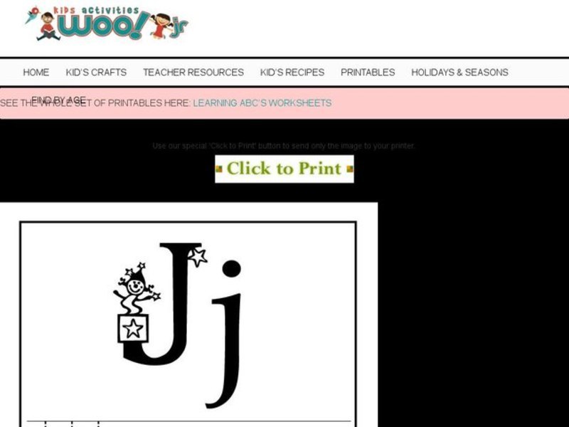 Letter J Practice Worksheet