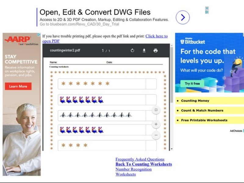 Counting Pictures Worksheet