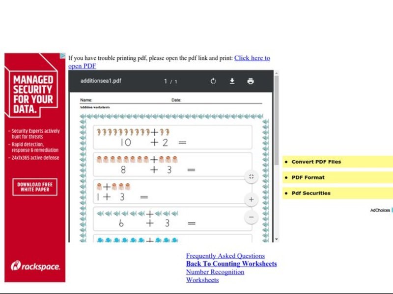 Counting Worksheet Worksheet