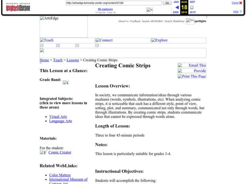 Creating Comic Strips Lesson Plan