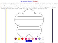 Write-on Shapes: Flower Worksheet