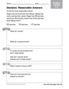 Decision: Reasonable Answers Worksheet