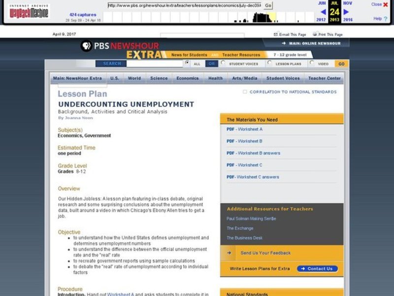 Undercounting Unemployment Lesson Plan