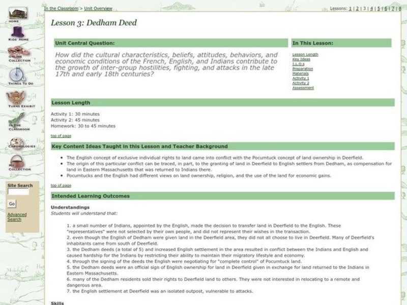 Dedham Deed Lesson Plan