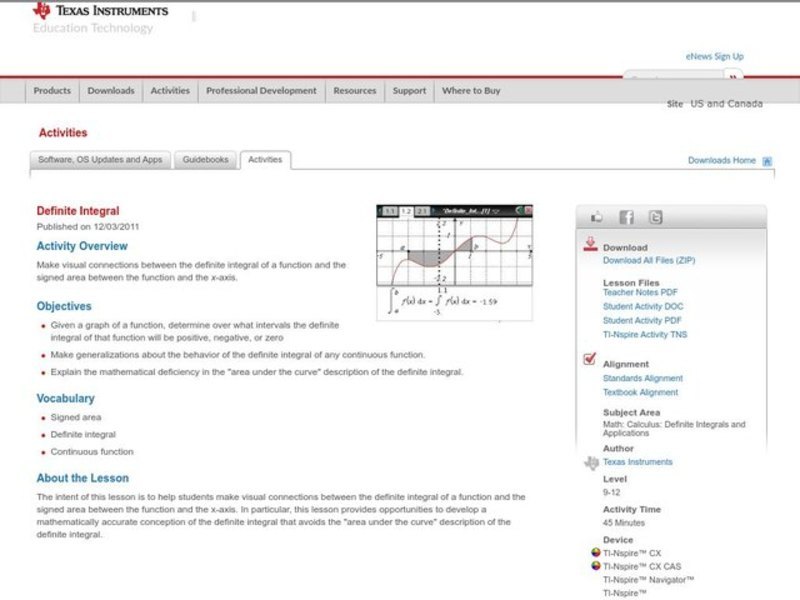 Definite Integral Lesson Plan