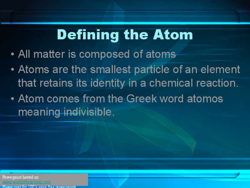 Defining the Atom PPT