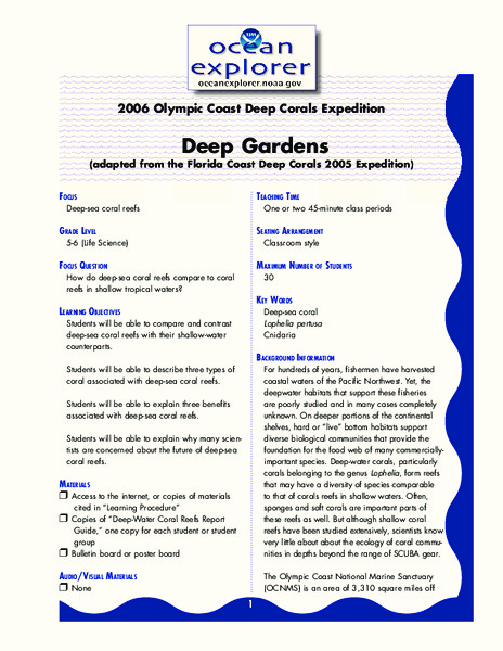 Deep Gardens Lesson Plan