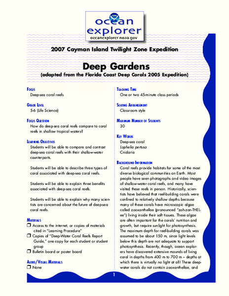 Deep Gardens Lesson Plan