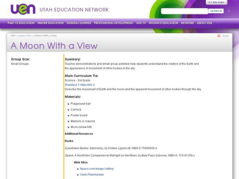 A Moon with a View Lesson Plan