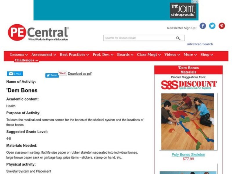 Dem Bones Lesson Plan