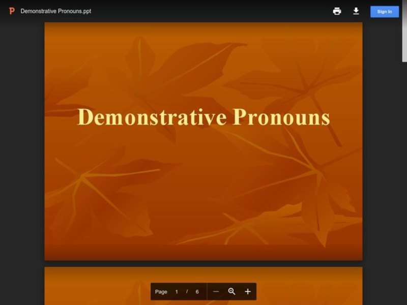 Demonstrative Pronouns  PPT