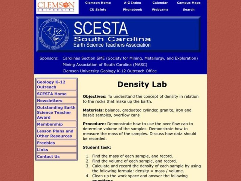 Density lab Lesson Plan