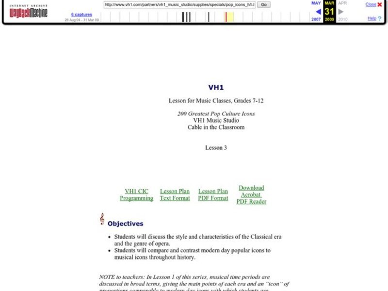 200 Greatest Pop Culture Icons Lesson Plan