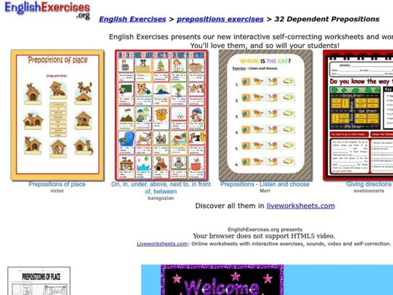 Dependent Prepositions Interactive