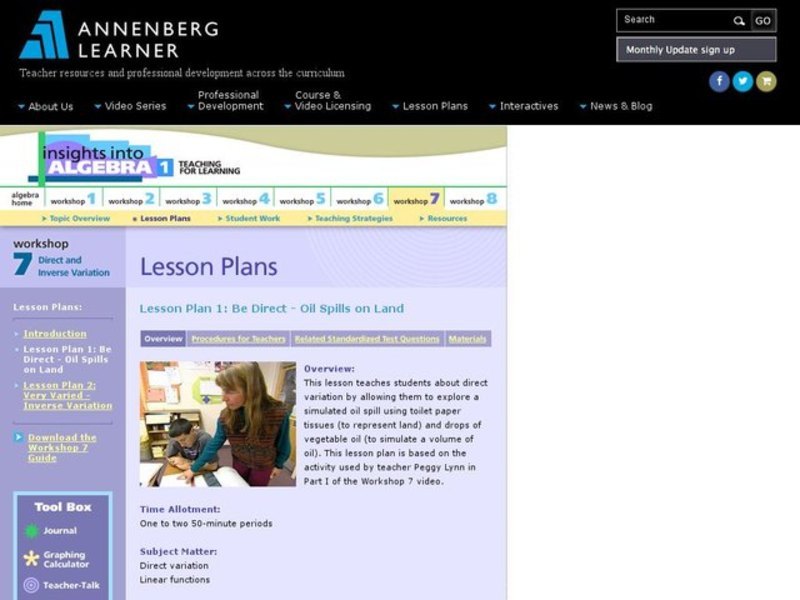 Be Direct - Oil Spills on Land Lesson Plan