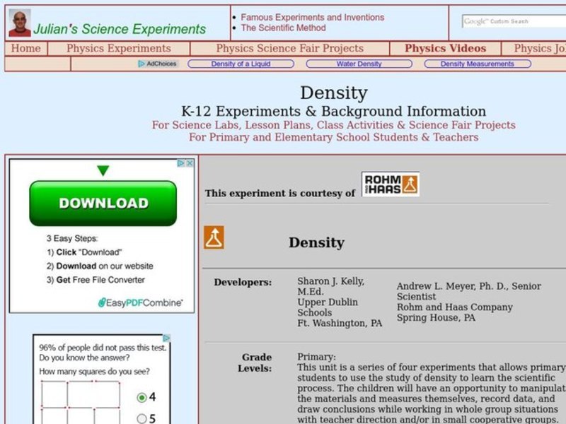Density Lesson Plan
