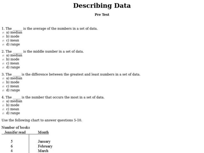 Describing Data Interactive