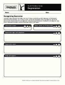 Handout: Depression (Grades 6 to 8) Worksheet