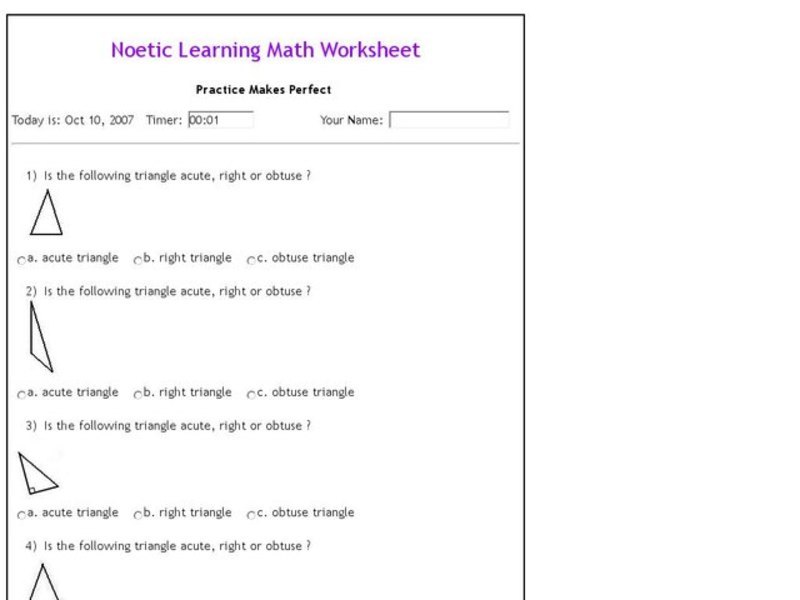 Kinds of Triangles (Online Interactive) Interactive