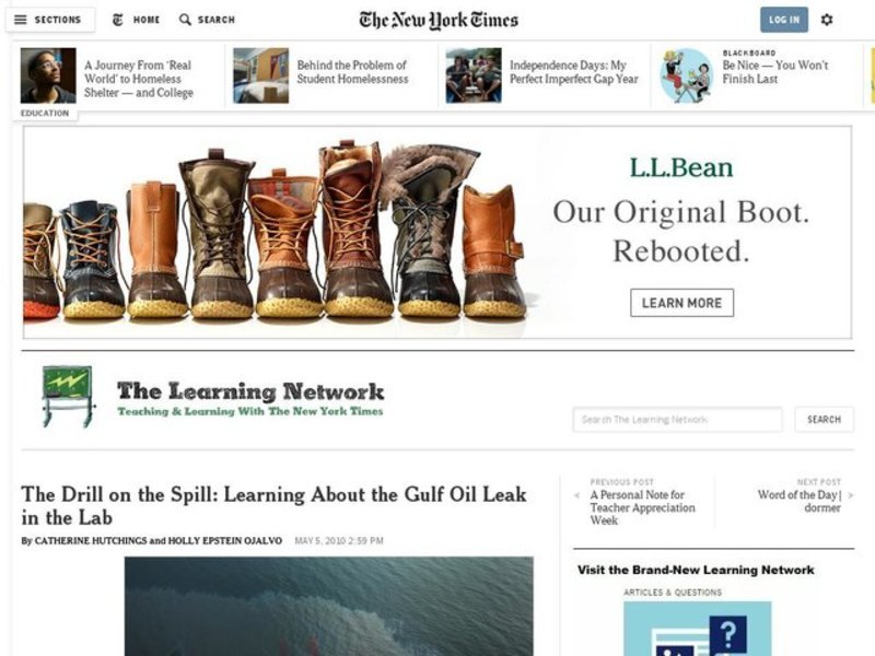 The Drill on the Spill: Learning About the Gulf Oil Leak in the Lab Lesson Plan