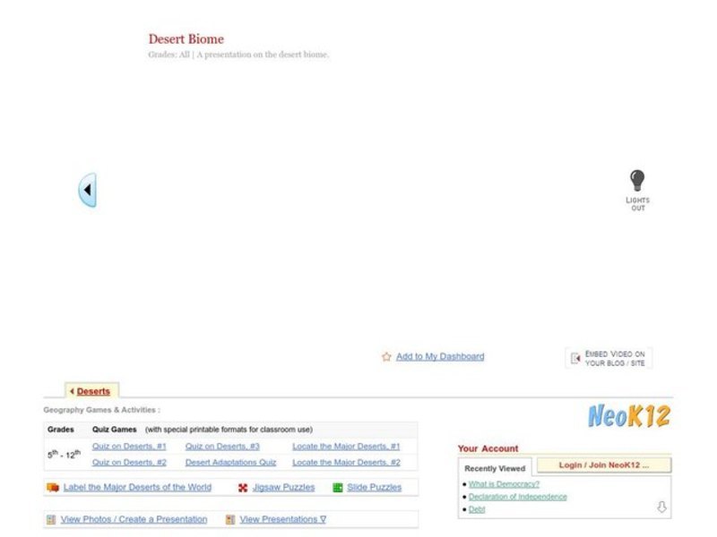 Desert Biome Instructional Video
