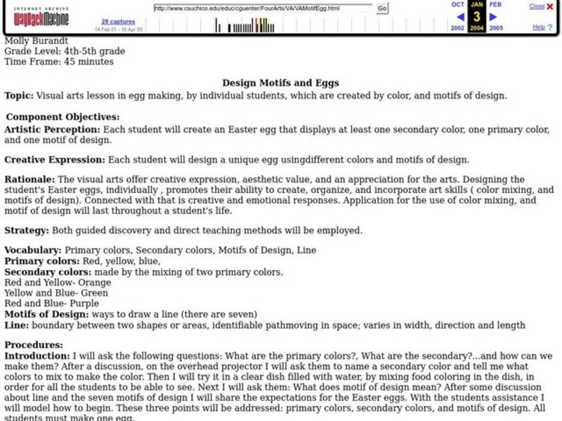 Design Motifs and Eggs Lesson Plan